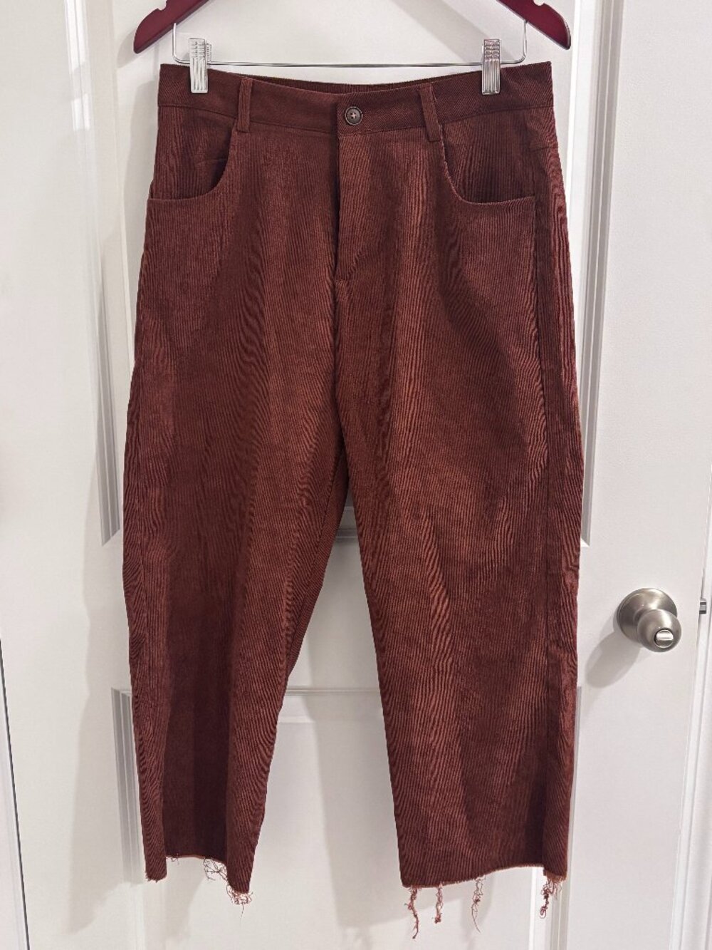 Floerns Women's Casual High Waisted Straight Leg Pocket Corduroy Pants
